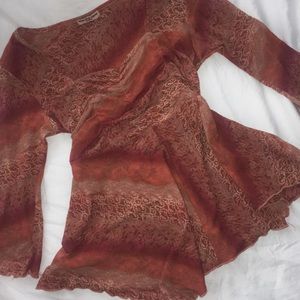 Boho Red Rose Multi pattern Fairy blouse